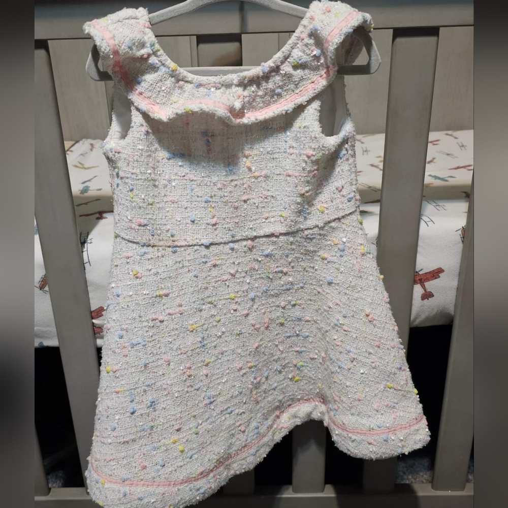Janie & Jack | White confetti Boucle Dress |  2t